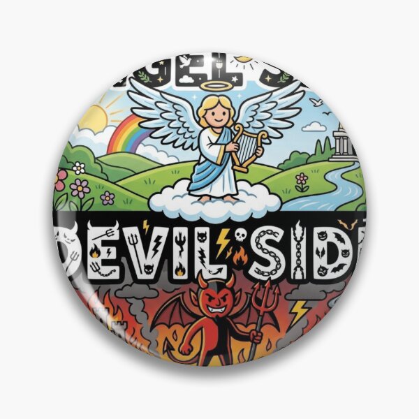 Item preview, Angel vs Devil Funny Sticker designed and sold by Imaginarium of Chaos falcon88 .