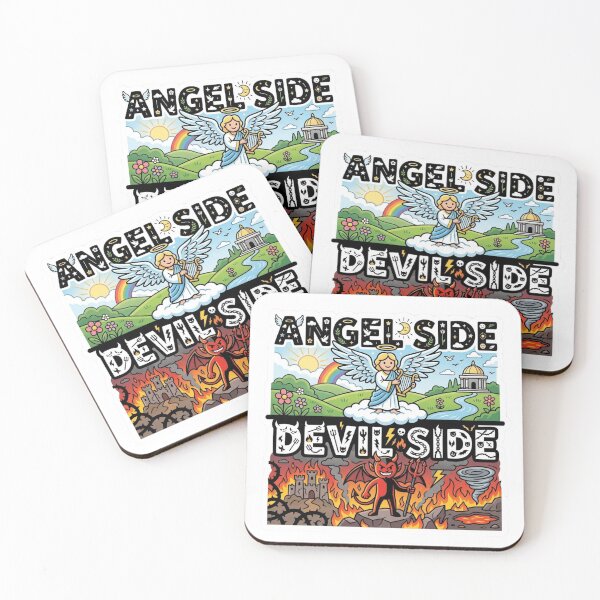 Item preview, Angel vs Devil Funny Sticker designed and sold by Imaginarium of Chaos falcon88 .