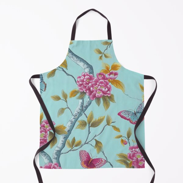 Item preview, Flores, ramas y mariposas de estilo chino sobre fondo turquesa. designed and sold by SophieClimaArt.