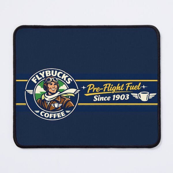 Item preview, Flybucks Coffee – Retro Pilot Parody Mug | Pre‑Flight Fuel Since 1903 designed and sold by VoglR.