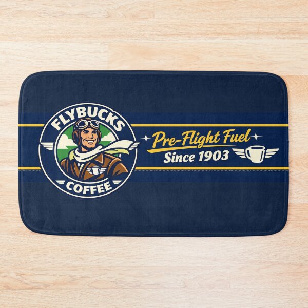 Item preview, Flybucks Coffee – Retro Pilot Parody Mug | Pre‑Flight Fuel Since 1903 designed and sold by VoglR.