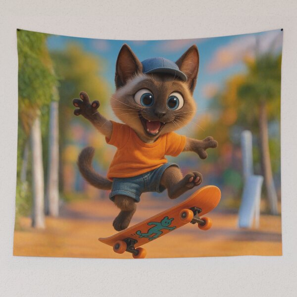 Item preview, Skater Siamese Cat designed and sold by Sillytoe.