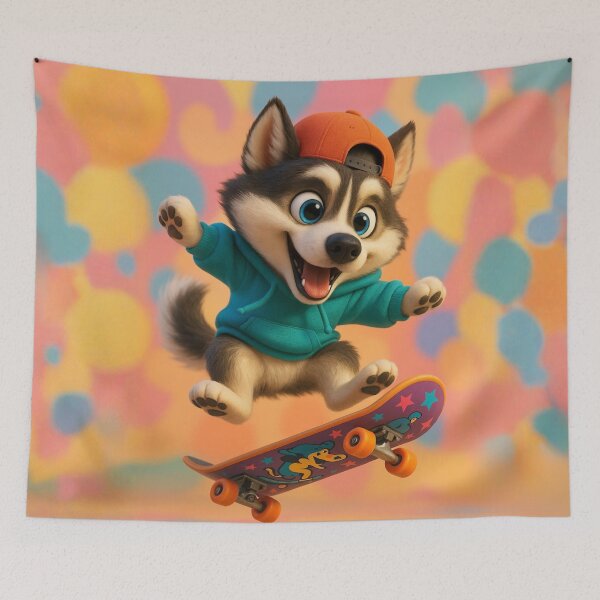 Item preview, Skater Siberian Husky designed and sold by Sillytoe.