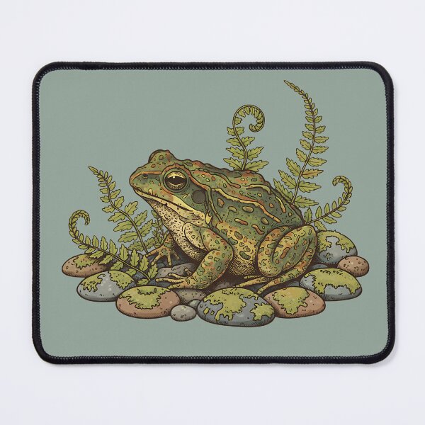 Item preview, Mossy Frog on Moss Covered Rocks and Ferns designed and sold by BirdsnStuff.