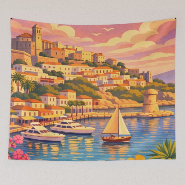 Item preview, Ibiza Town Spain Travel Poster designed and sold by MatthewHeights.