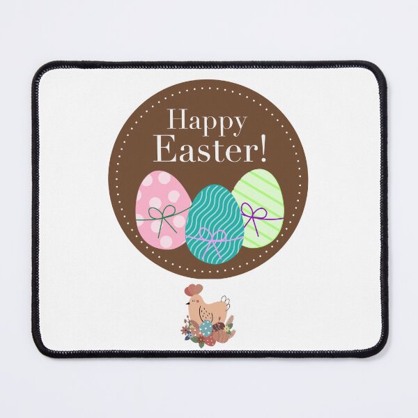 Item preview, Rustic Brown Happy Easter Eggs and Hen? designed and sold by FunSticky14.