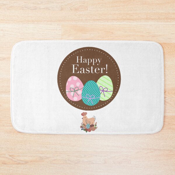 Item preview, Rustic Brown Happy Easter Eggs and Hen? designed and sold by FunSticky14.