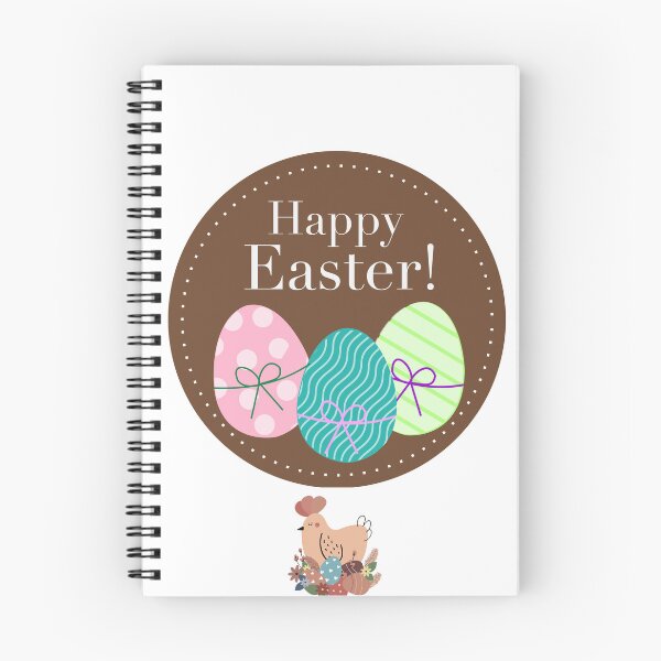Item preview, Rustic Brown Happy Easter Eggs and Hen? designed and sold by FunSticky14.