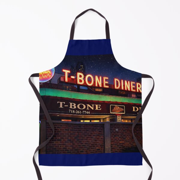 Item preview, T-Bone Diner Forest Hills Queens – Vintage NYC Diner at Night – Retro Neon Illustration – Lost New York Landmark designed and sold by DiamondSkyShirt.