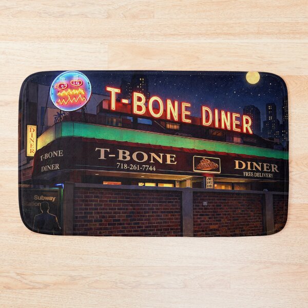Item preview, T-Bone Diner Forest Hills Queens – Vintage NYC Diner at Night – Retro Neon Illustration – Lost New York Landmark designed and sold by DiamondSkyShirt.