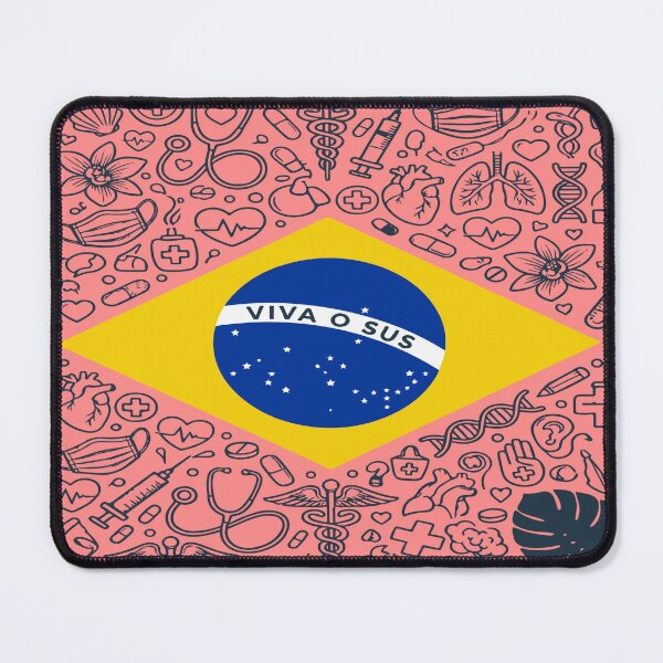 Item preview, Brazil Flag Viva o SUS - Public Health Support Art (Rio de Janeiro) designed and sold by edstorebeaches.