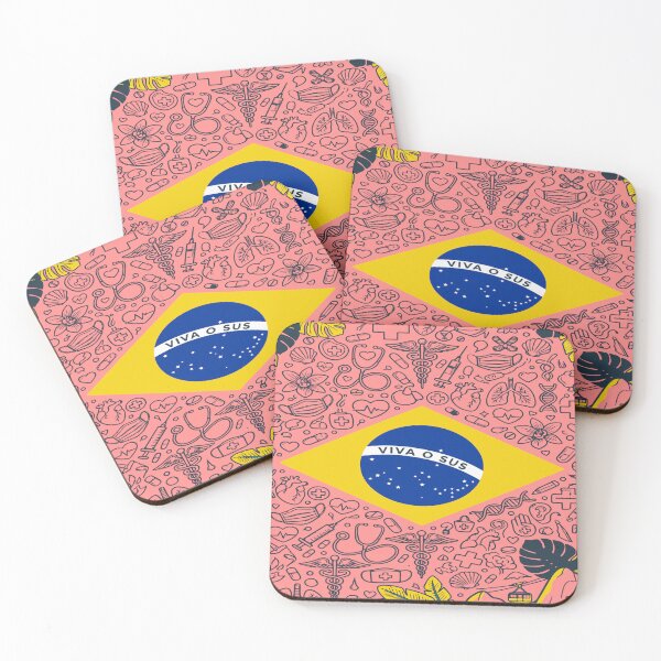 Item preview, Brazil Flag Viva o SUS - Public Health Support Art (Rio de Janeiro) designed and sold by edstorebeaches.