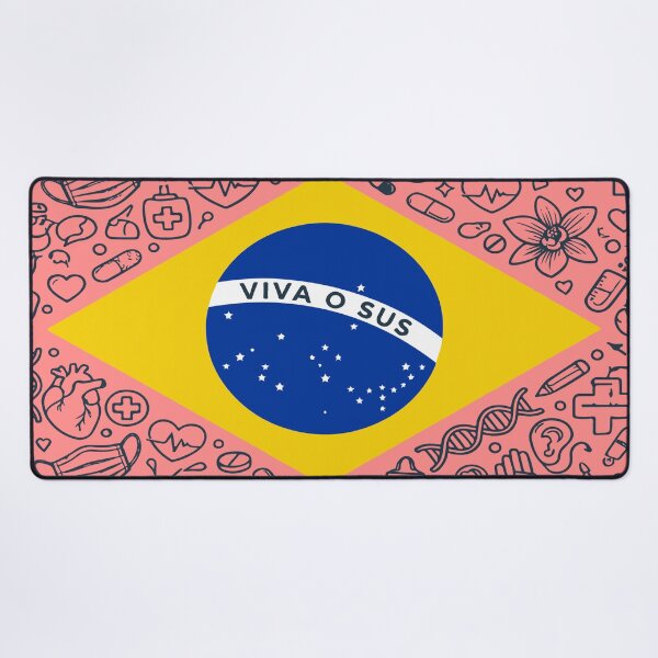 Item preview, Brazil Flag Viva o SUS - Public Health Support Art (Rio de Janeiro) designed and sold by edstorebeaches.