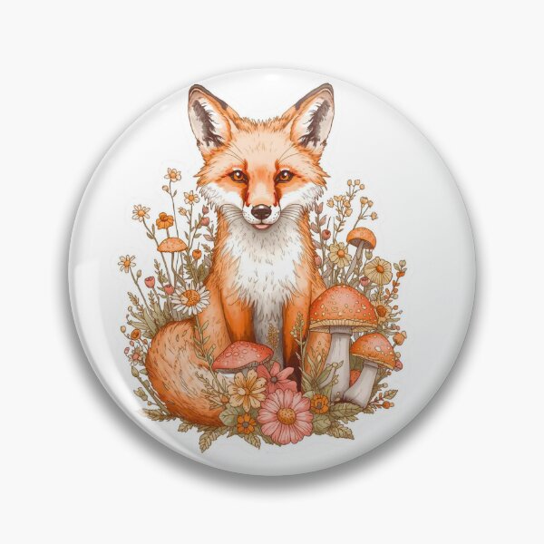 Item preview, Cute Forest Fox with Wildflowers Illustration designed and sold by Happy4uuuu.