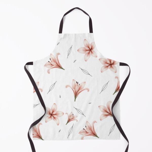 Item preview, Delicate Pink Lilies and Minimalist Leaf Outlines designed and sold by Thalassora.