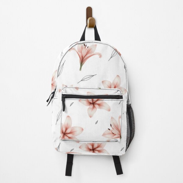 Item preview, Delicate Pink Lilies and Minimalist Leaf Outlines designed and sold by Thalassora.