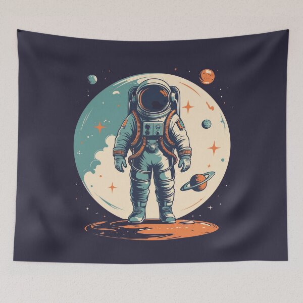 Item preview, Cosmic Explorer 04 | Retro Astronaut on Space Platform designed and sold by NK-Studios .