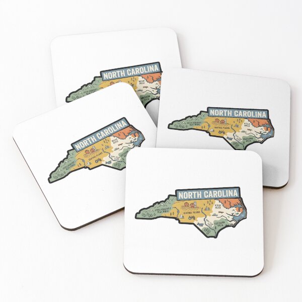 Item preview, North Carolina Illustrated Map – Hand-Drawn Rivers & Nature Adventure Sketch designed and sold by Paper Drip.
