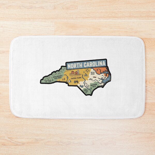 Item preview, North Carolina Illustrated Map – Hand-Drawn Rivers & Nature Adventure Sketch designed and sold by Paper Drip.