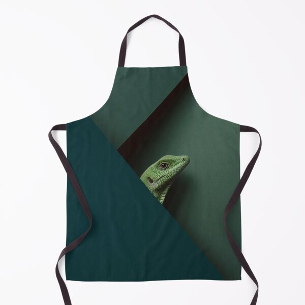 Item preview, Minimalist Green Gecko Peeking Behind Geometric Wall designed and sold by LuminousFoundry.