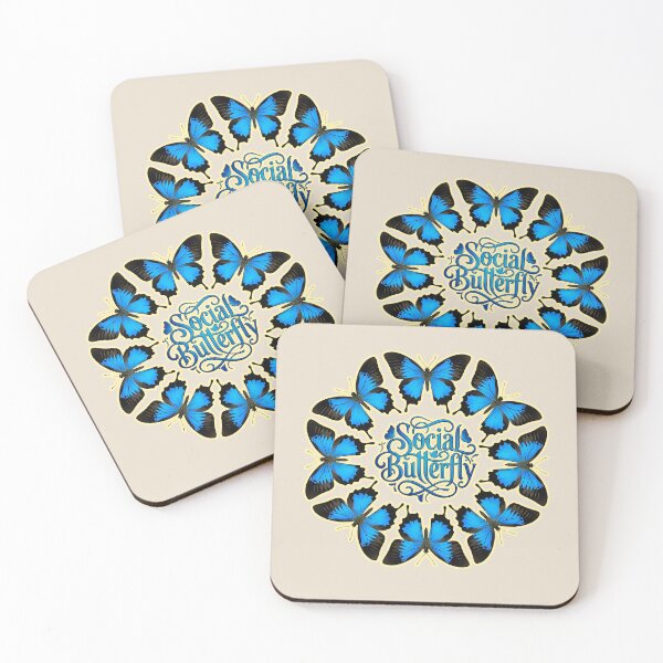 Item preview, Social Butterfly Blue Mandala Art designed and sold by FrancophileFun.