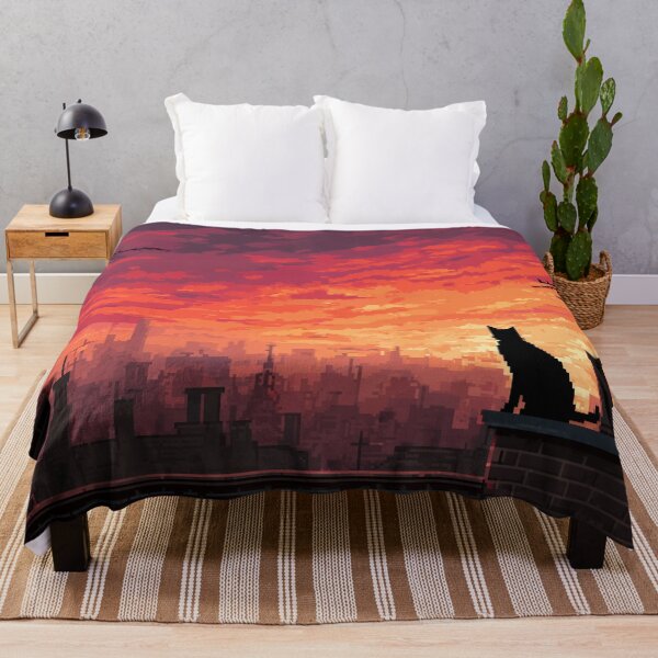 Item preview, Pixel Rooftop Cat at Sunset designed and sold by Rtymer.