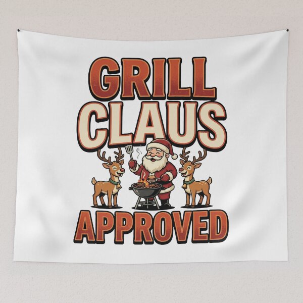 Item preview, funny grill claus santa hat christmas bbq humor designed and sold by ArtDesignTp.