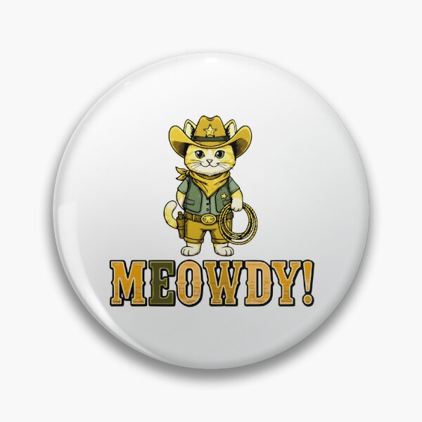 Item preview, funny meowdy cat cowboy western rodeo humor designed and sold by ArtDesignTp.