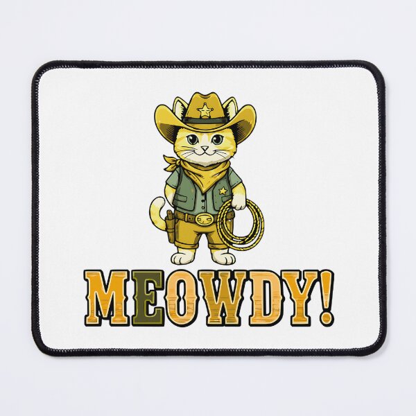 Item preview, funny meowdy cat cowboy western rodeo humor designed and sold by ArtDesignTp.