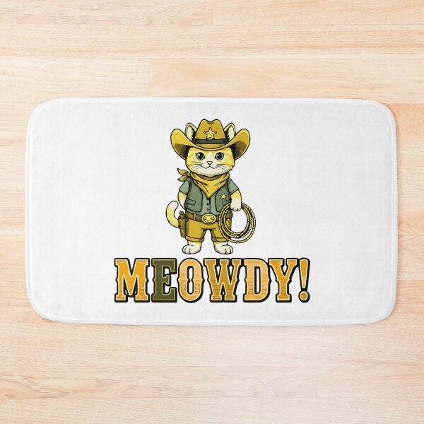 Item preview, funny meowdy cat cowboy western rodeo humor designed and sold by ArtDesignTp.