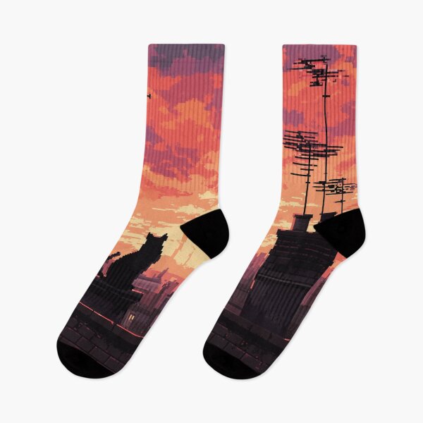 Item preview, Pixel Rooftop Cat at Sunset designed and sold by Rtymer.
