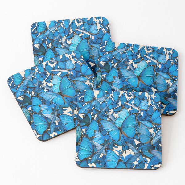 Item preview, Papillons Bleus | Blue Butterfly Swarm designed and sold by FrancophileFun.