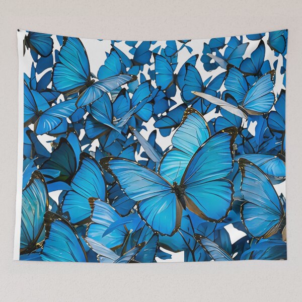 Item preview, Papillons Bleus | Blue Butterfly Swarm designed and sold by FrancophileFun.