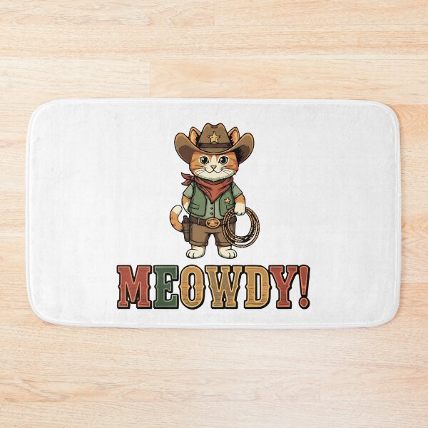 Item preview, meowdy cat cowboy funny western feline rodeo art designed and sold by ArtDesignTp.