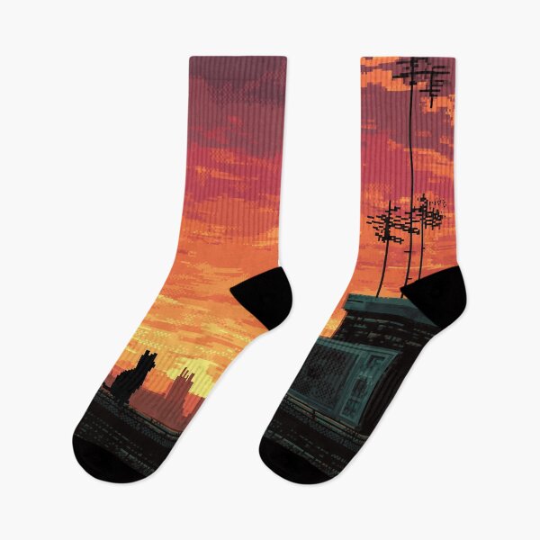 Item preview, Pixel Rooftop Cat at Sunset designed and sold by Rtymer.