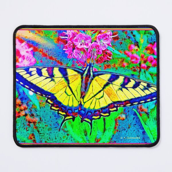 Item preview, Tiger Swallowtail Butterfly on Mountain Laurel Flowers, Digital Art designed and sold by AMacGPhilly.