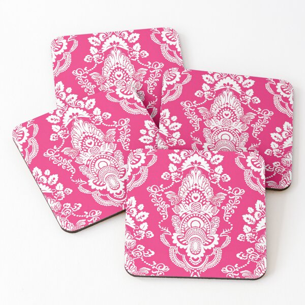 Item preview, Hot Pink White Henna Bandana Style designed and sold by TheBohemianLark.