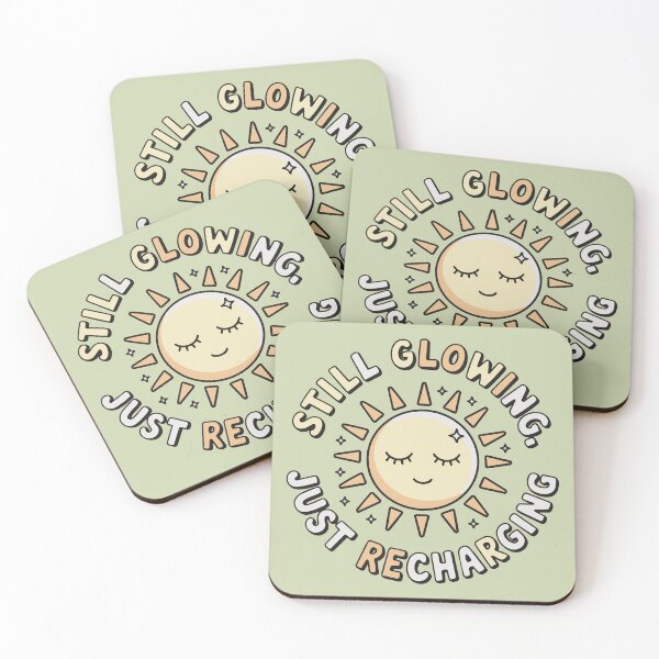 Item preview, Still Glowing Just Recharging – Soft Healing Mental Health Sticker designed and sold by ُEldalal-Design.