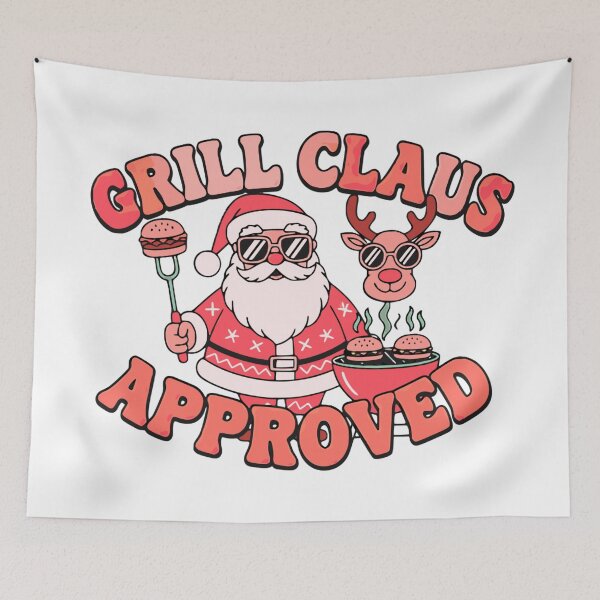 Item preview, funny grill claus christmas bbq party meme designed and sold by ArtDesignTp.