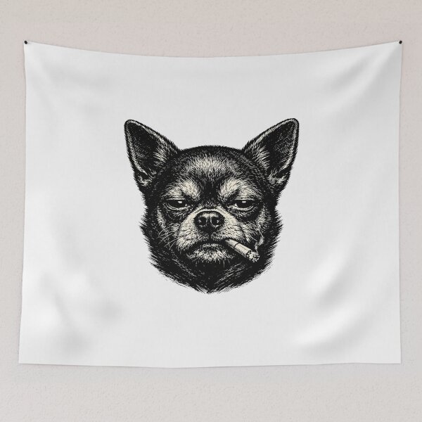 Item preview, Smoking Chihuahua, Vintage Y2K Grunge Dog Graphic designed and sold by faridman.