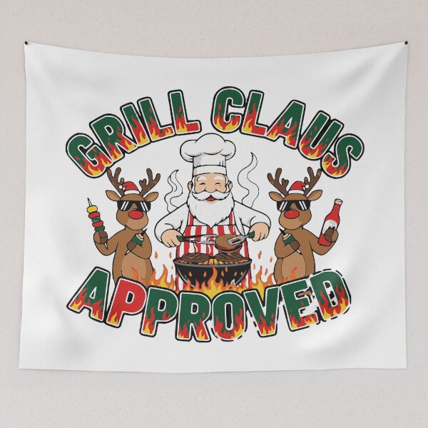 Item preview, funny grill claus bbq christmas holiday meme designed and sold by ArtDesignTp.