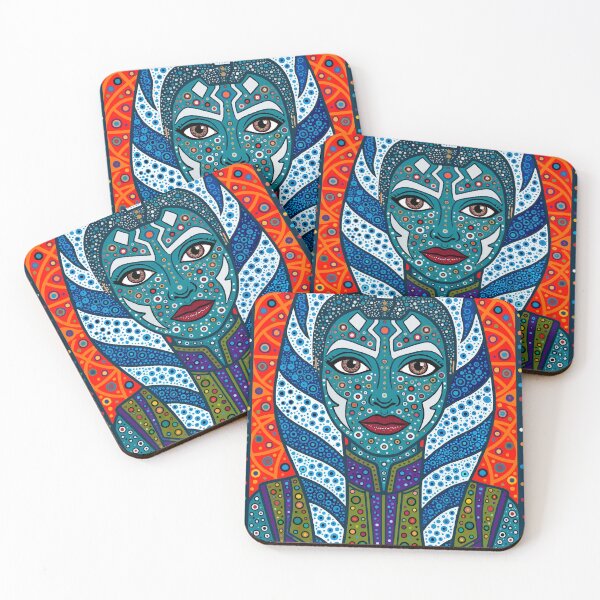 Item preview, Ahsoka Tano — Star Wars Dotwork Pop Art | Pointillist Cosmic Portrait designed and sold by  Ojo de Lilith.