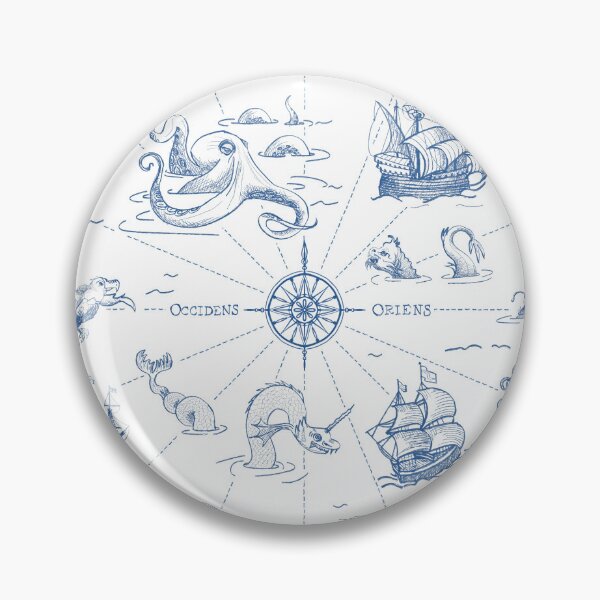 Item preview, Sailor, beware! Navy sea monsters map designed and sold by kobyakov.