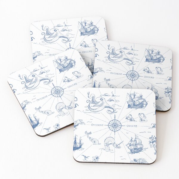 Item preview, Sailor, beware! Navy sea monsters map designed and sold by kobyakov.