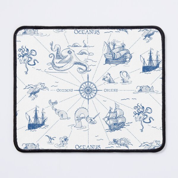 Item preview, Sailor, beware! Navy sea monsters map designed and sold by kobyakov.