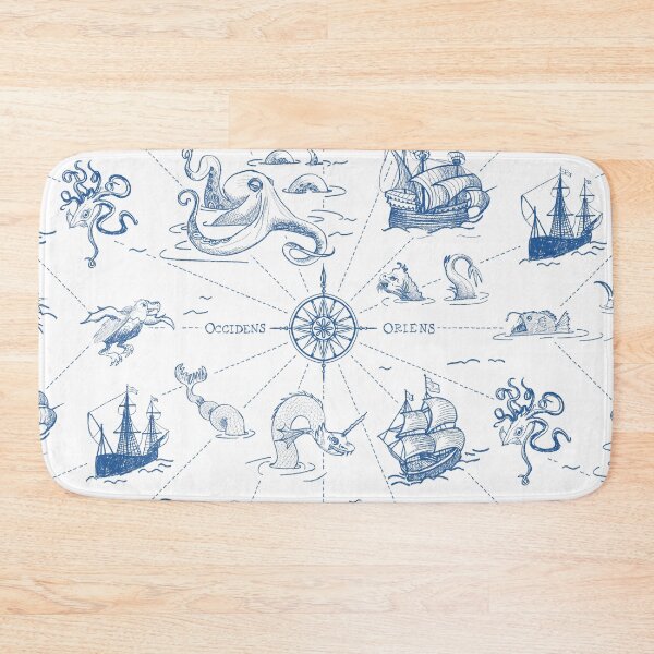 Item preview, Sailor, beware! Navy sea monsters map designed and sold by kobyakov.
