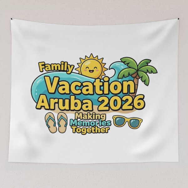 Item preview, aruba tropical family vacation 2026 beach trip designed and sold by ArtDesignTp.