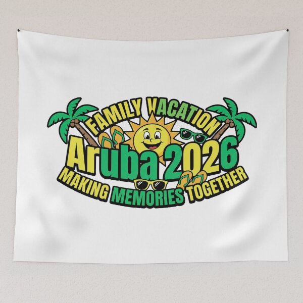 Item preview, aruba 2026 family vacation tropical beach vibes designed and sold by ArtDesignTp.