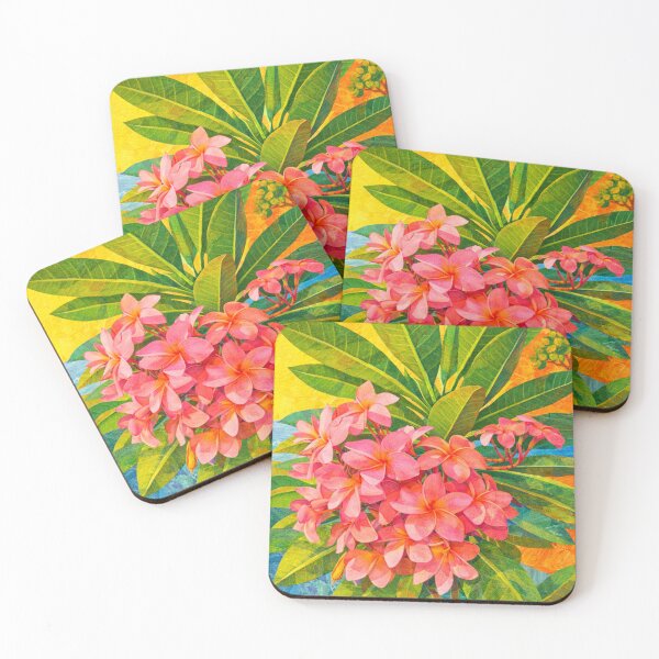 Artikelvorschau, Plumeria, Scherenschnitt-Collage-Kinderbuchillustration, entworfen und verkauft von SWSandraWechner.