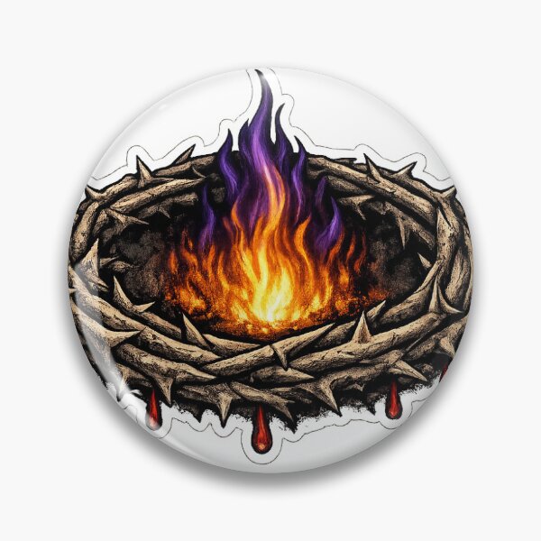 Item preview, Bramble Circle Sticker with an Inside Flame designed and sold by VibeCraft-Studio.